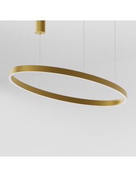 Lampadario a Sospensione Ovale Moderno Oro Spazzolato