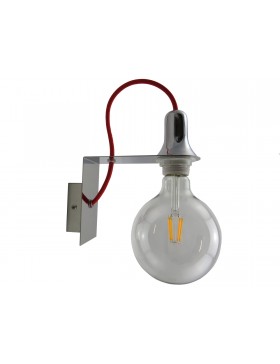 applique minimal art design moderno filo rosso lampadina globo a led filamento G125 8 watt