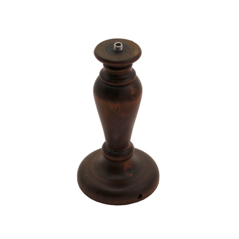 Base in legno per lampada abat-jour lumetto tornita finitura noce DIAMANTLUX