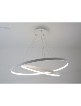 lampadario design moderno a led con 2 cerchi