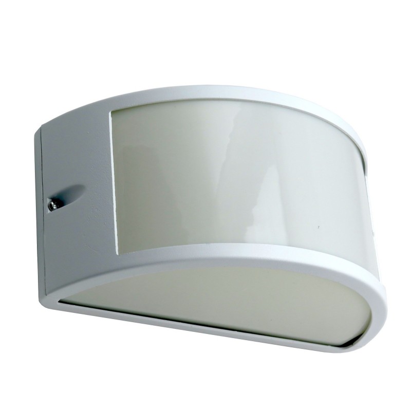 ADRIA 2000 BI APPLIQUE PER ESTERNI MEZZALUNA IN ALLUMINIO BIANCO DIAMANTLUX