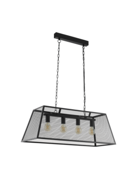 AMESBURY 49799 A4 LAMPADARIO INDUSTRIALE GRIGLIA NERA DIAMANTLUX