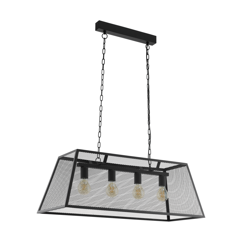 AMESBURY 49799 A4 LAMPADARIO INDUSTRIALE GRIGLIA NERA DIAMANTLUX AMESBURY 49799 A4 LAMPADARIO INDUSTRIALE GRIGLIA NERA DIAMANTLUX