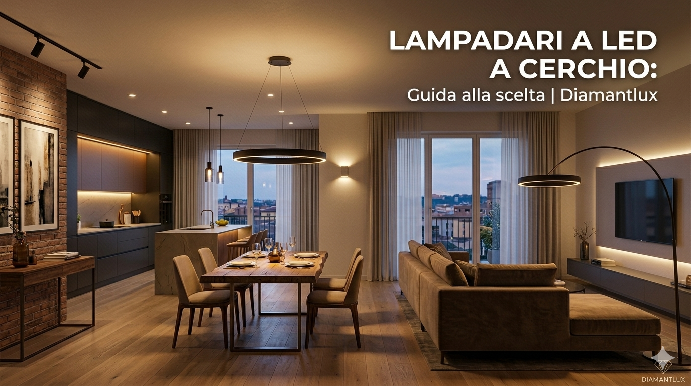 Lampadari a LED a Cerchio: La guida per non sbagliare stile e misure Diamant Lux