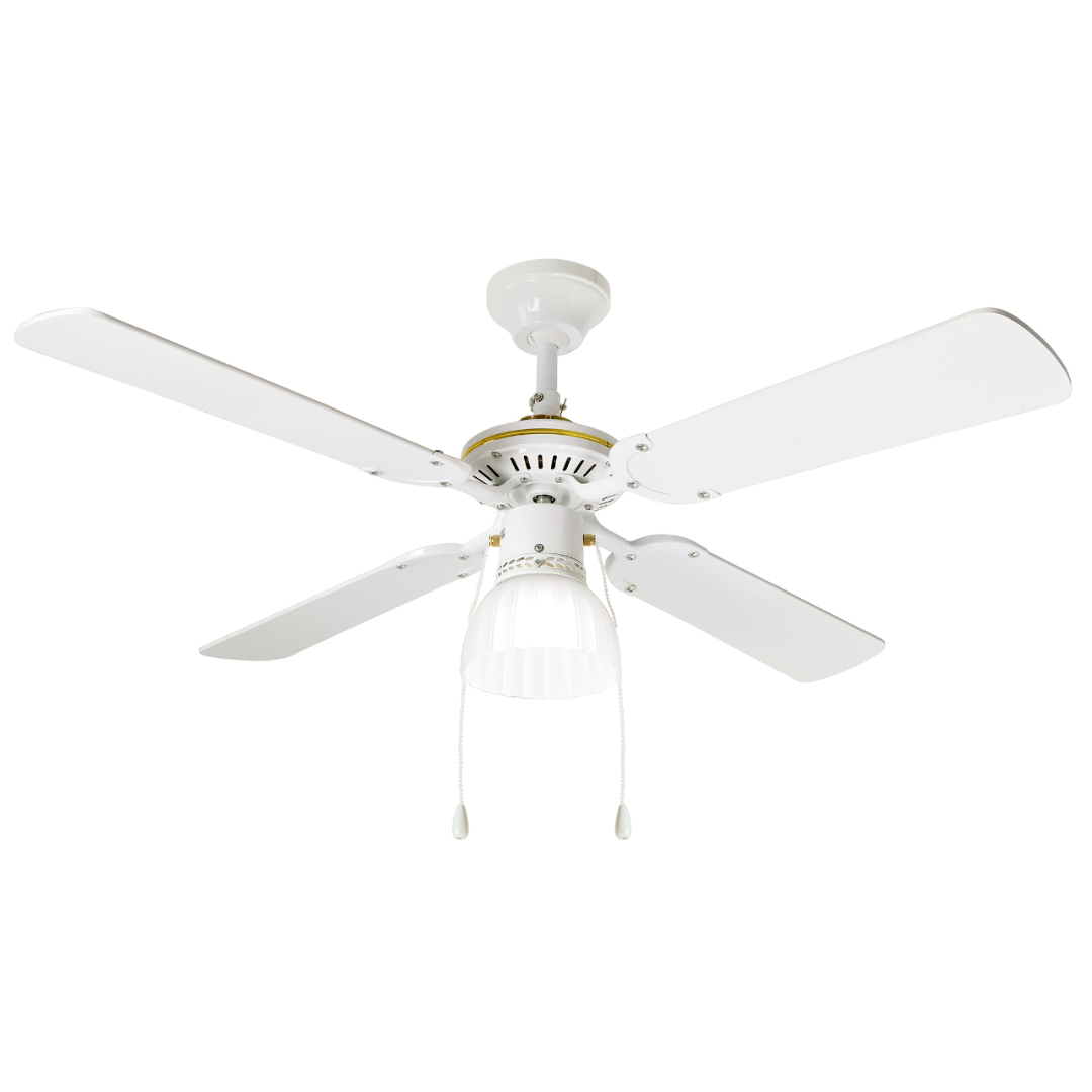 Ventilatore da soffitto bianco 4 pale bicolore 7064 B Perenz