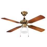 Ventilatore da soffitto classico ottone brunito e noce 7064 OB Perenz