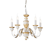 Lampadario Classico Bianco e Oro 5 Luci 012865