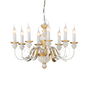 Lampadario Classico Bianco e Oro 8 Luci 012872