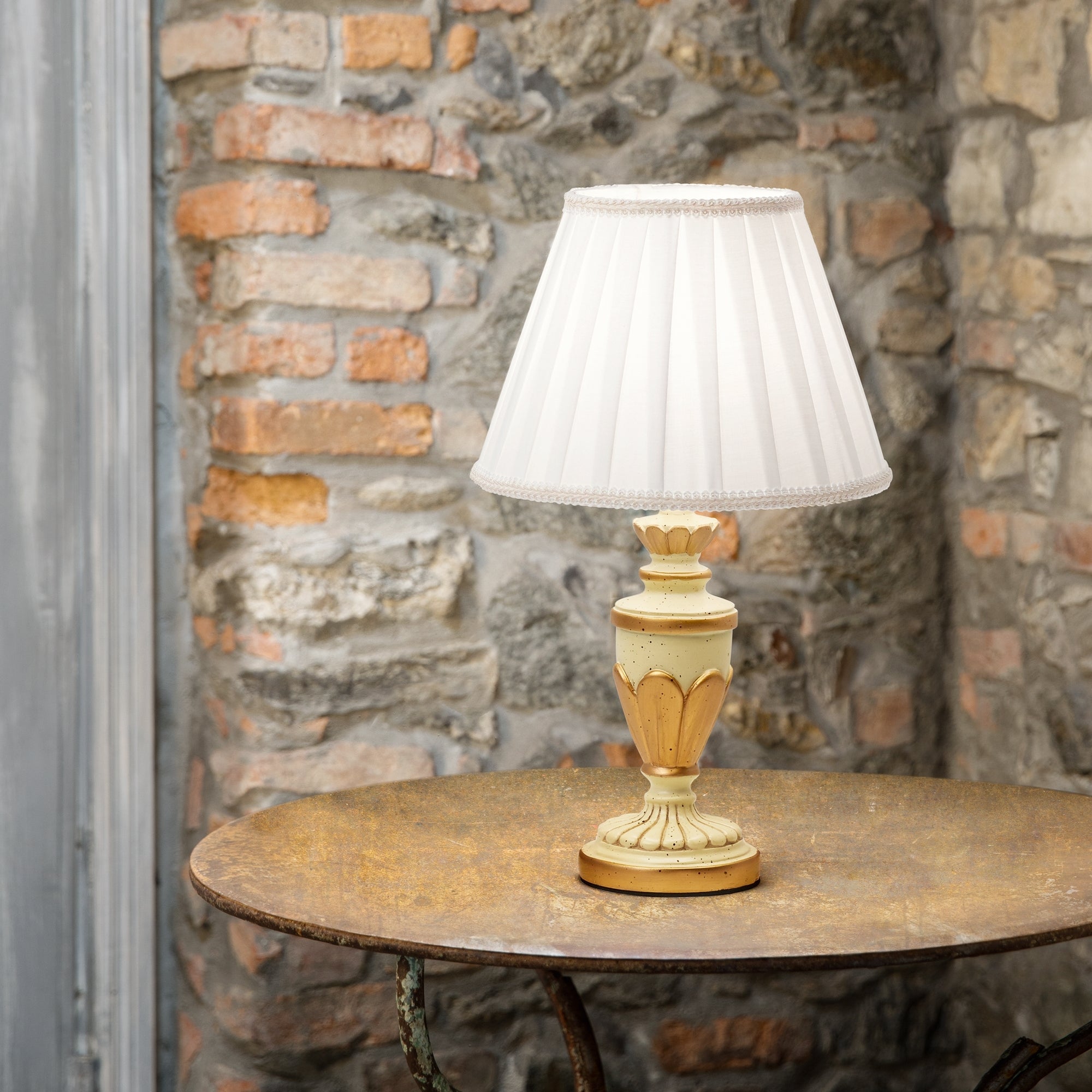 Lampada da Tavolo Classica Bianco e Oro FIRENZE TL1