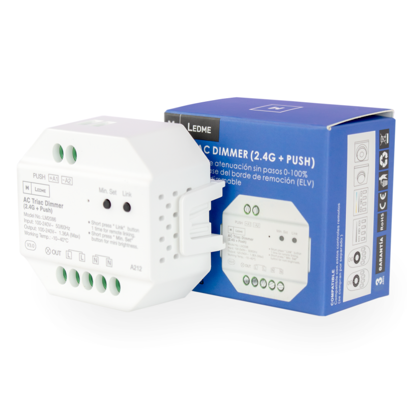 Dimmer LED RF Triac con confezione - M LEDME LM2086