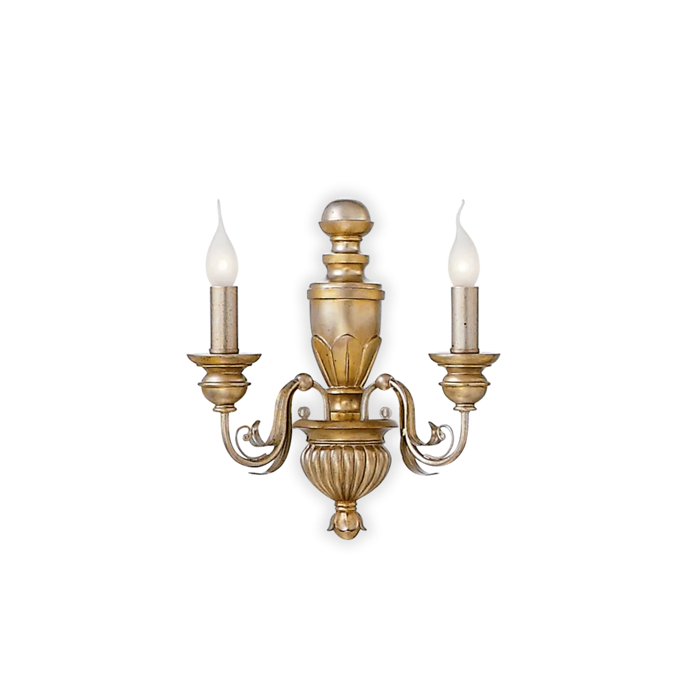 Lampada da Parete Classica Foglia 2 Luci FIRENZE AP2 ORO Ideal Lux