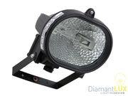 0301 proiettore faro per esterno faretto alogeno moderno 150W tondo nero DIAMANTLUX