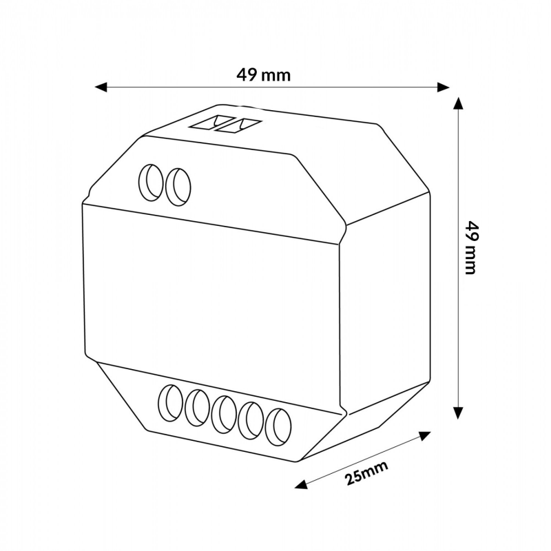 Dimmer LED RF Triac disegno tecnico - M LEDME LM2086