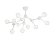 Plafoniera Bianca Sfere in Vetro a 9 Luci Nodino PL9
