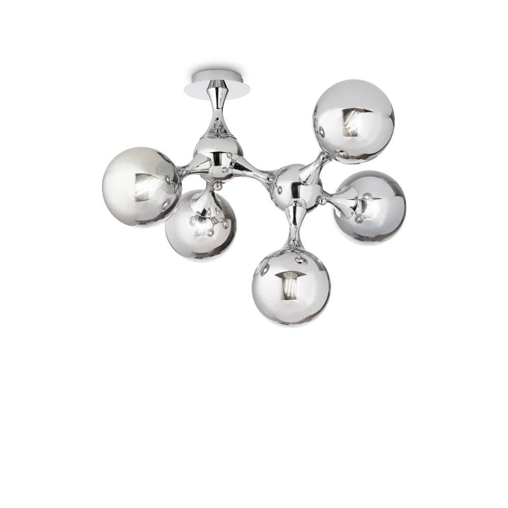 Plafoniera di Design con Sfere in Vetro Nodi PL5 Ideal lux