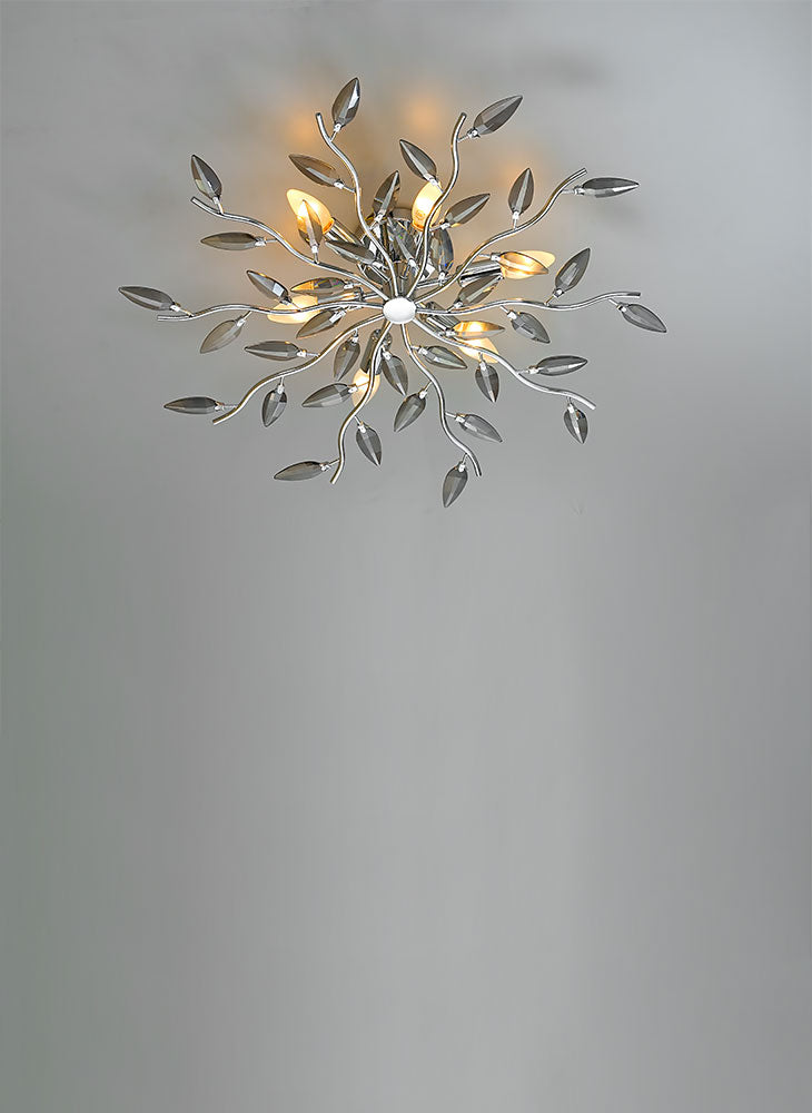 Plafoniera con Cristalli Morelight Crystallivs 6 Luci 2087/2087C/2087CF Ø70
