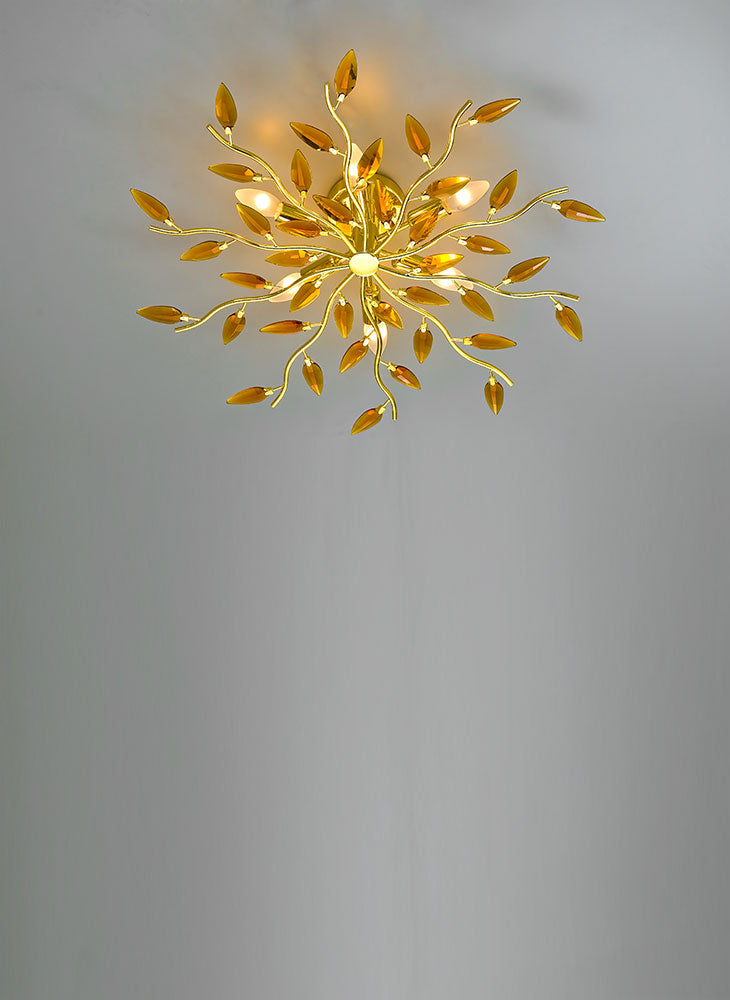 Plafoniera con Cristalli Morelight Crystallivs 6 Luci 2087/2087C/2087CF Ø70