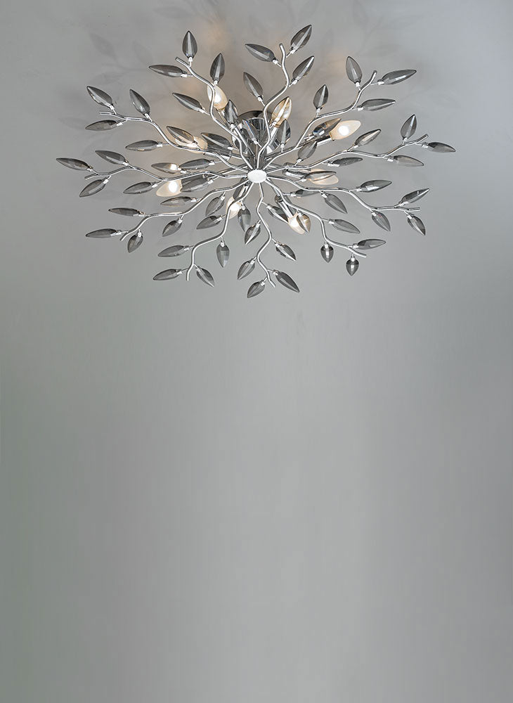 Plafoniera con Cristalli Morelight Crystallivs 8 Luci 2088/2088C/2088CF Ø86