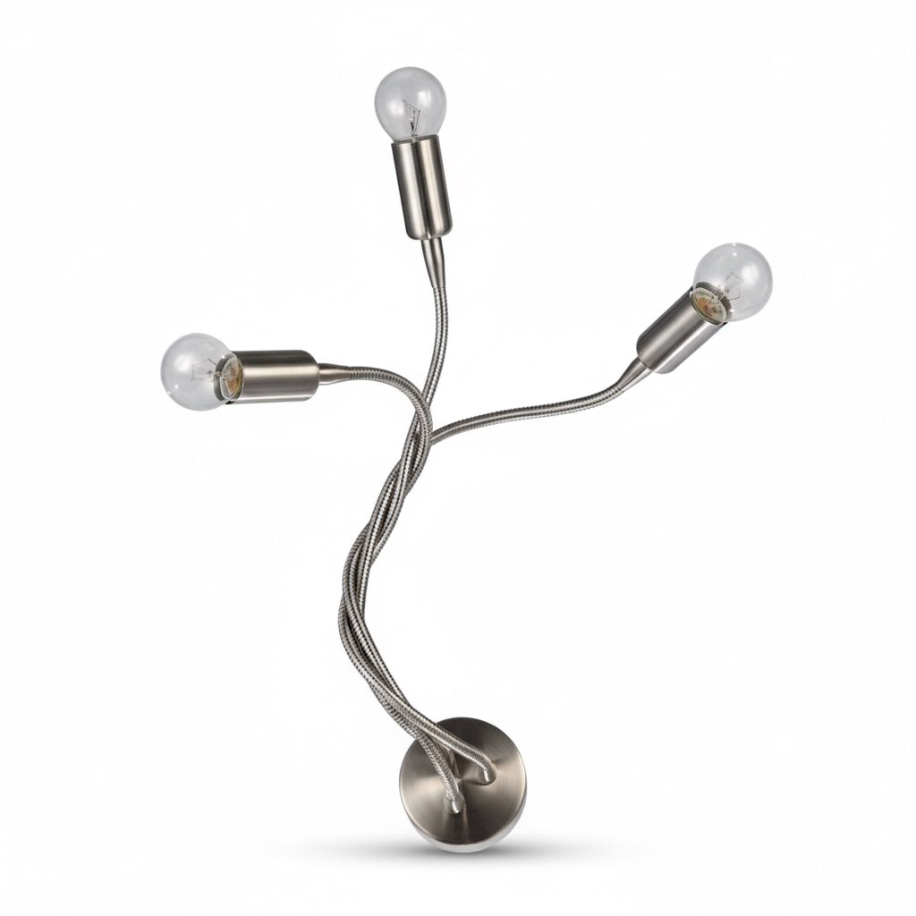 Applique moderna braccio flessibile nickel satinato Diamantlux FULVIA-A3