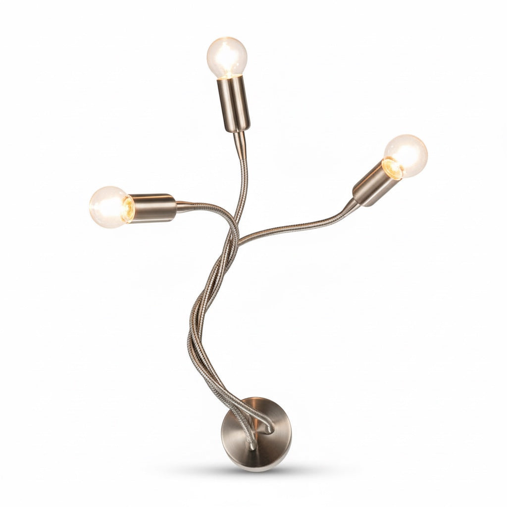 Applique moderna braccio flessibile nickel satinato Diamantlux FULVIA-A3