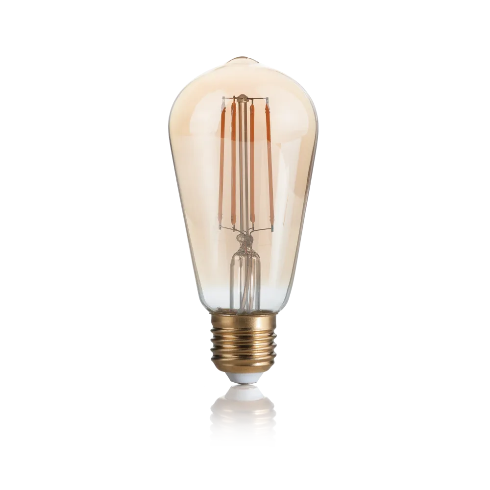 Lampadina Filamento LED E27 Edison Vintage Vetro Ambra 7W 2500K