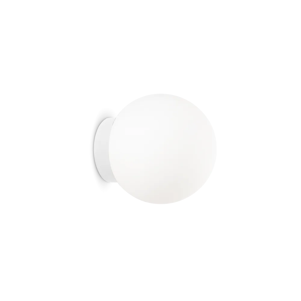 Applique Moderna a Sfera in Vetro MAPA BIANCO AP1 D10 Ideal lux