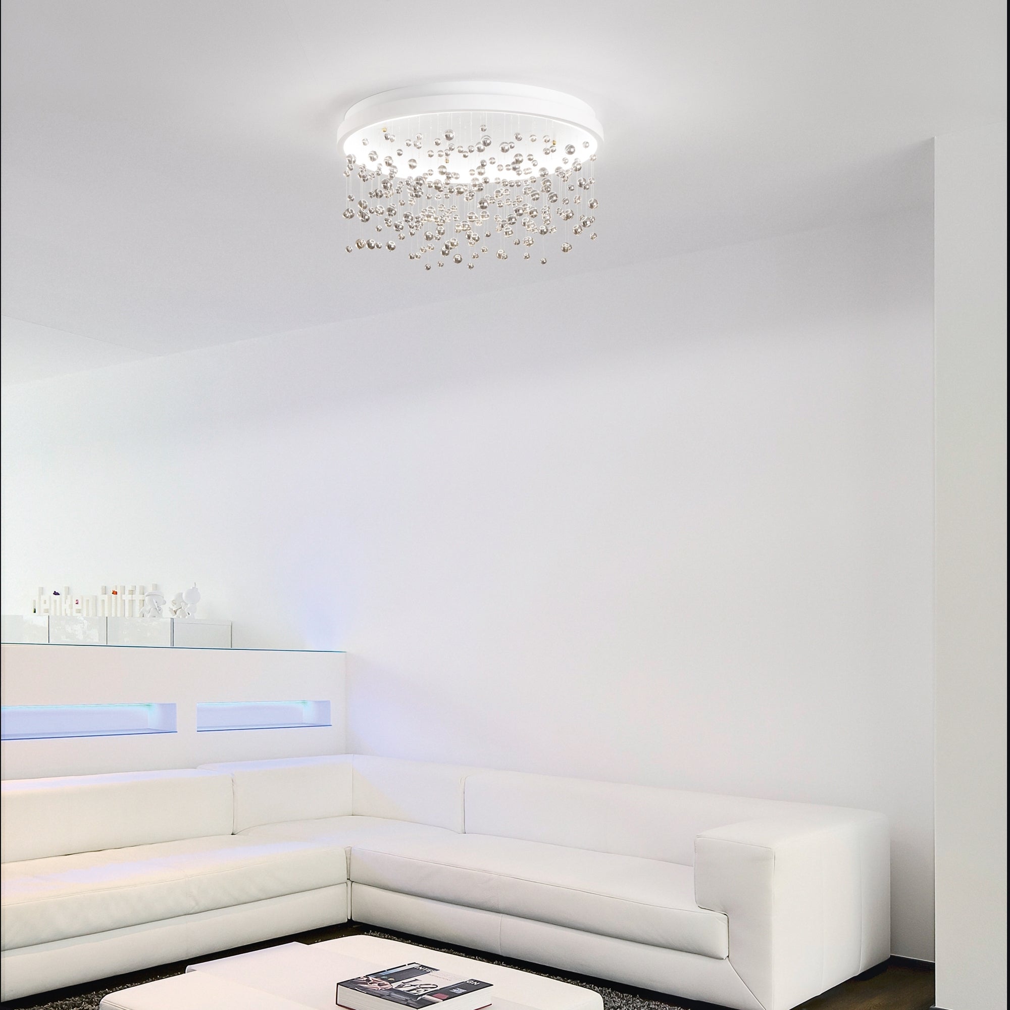 Plafoniera LED moderna da soffitto grande con perle di vetro Armony PL D75 Ideal lux