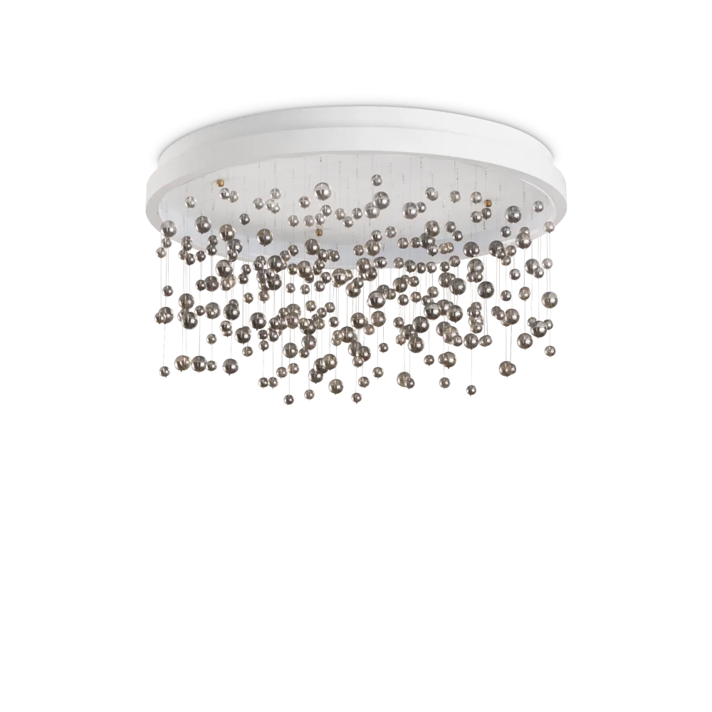 Plafoniera LED moderna da soffitto grande con perle di vetro Armony PL D75 Ideal lux