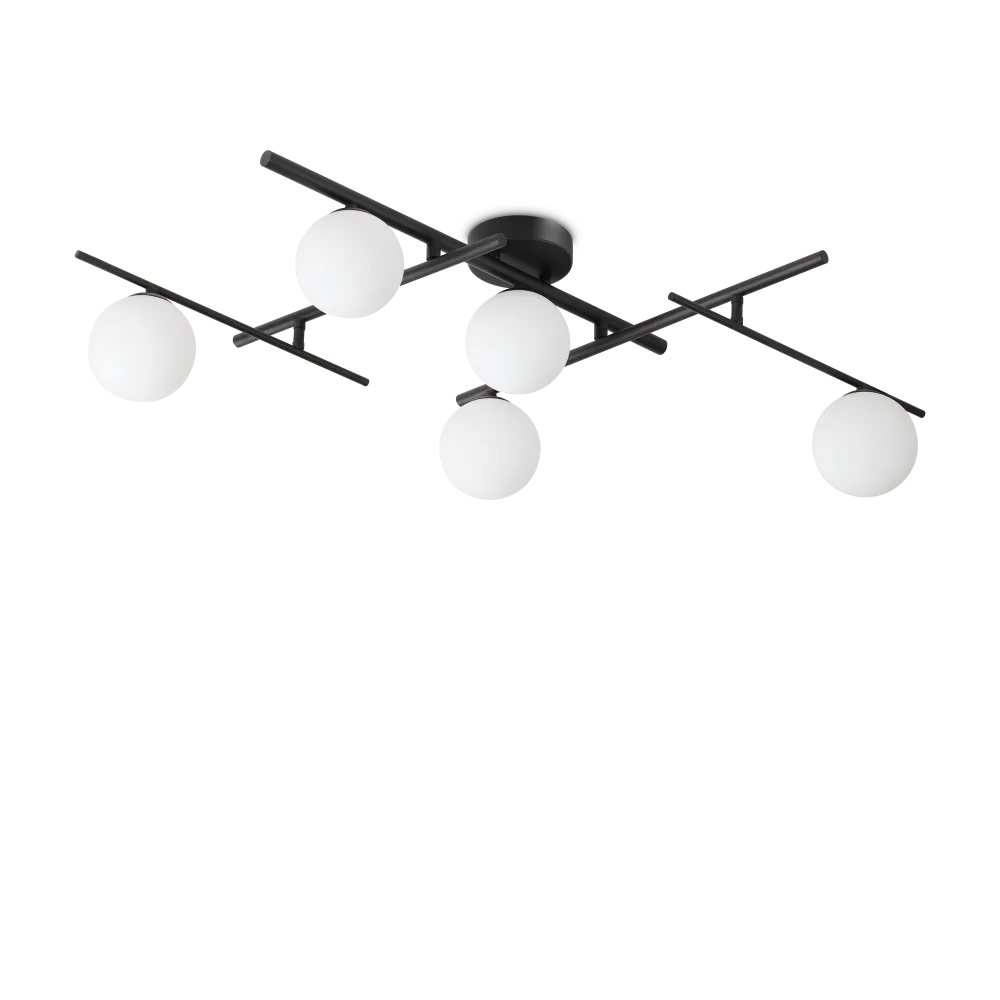 Plafoniera Sfere in Vetro a Bracci Orientabili Atlas PL5