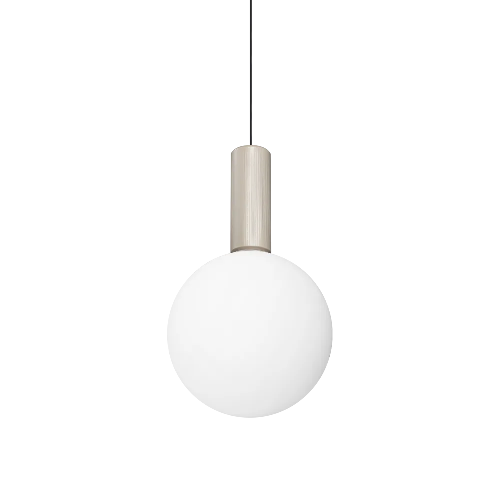 Sospensione Singola Vetro Bianco LED Odeon SP1 D20 Bianco Cavo Nero - Ideal Lux