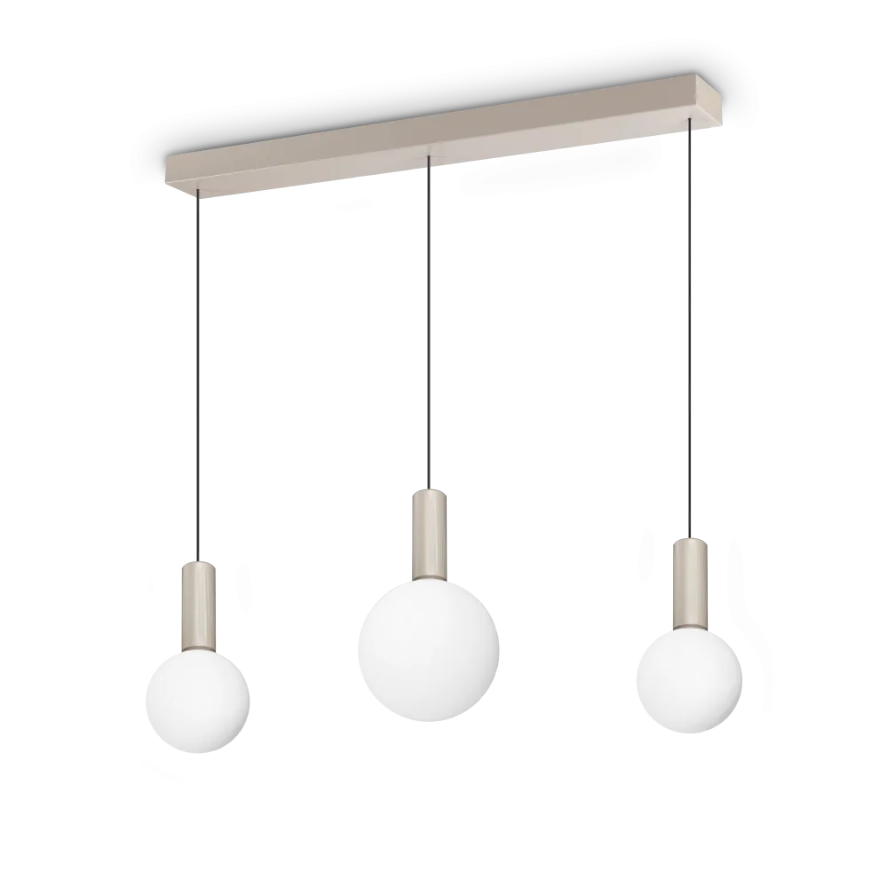 Sospensione Lampadario 3 Sfere Vetro Bianco LED Odeon SP3 - Ideal Lux