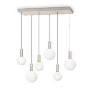 Sospensione Lampadario 6 Sfere Vetro Bianco LED Odeon SP6 Linear - Ideal Lux