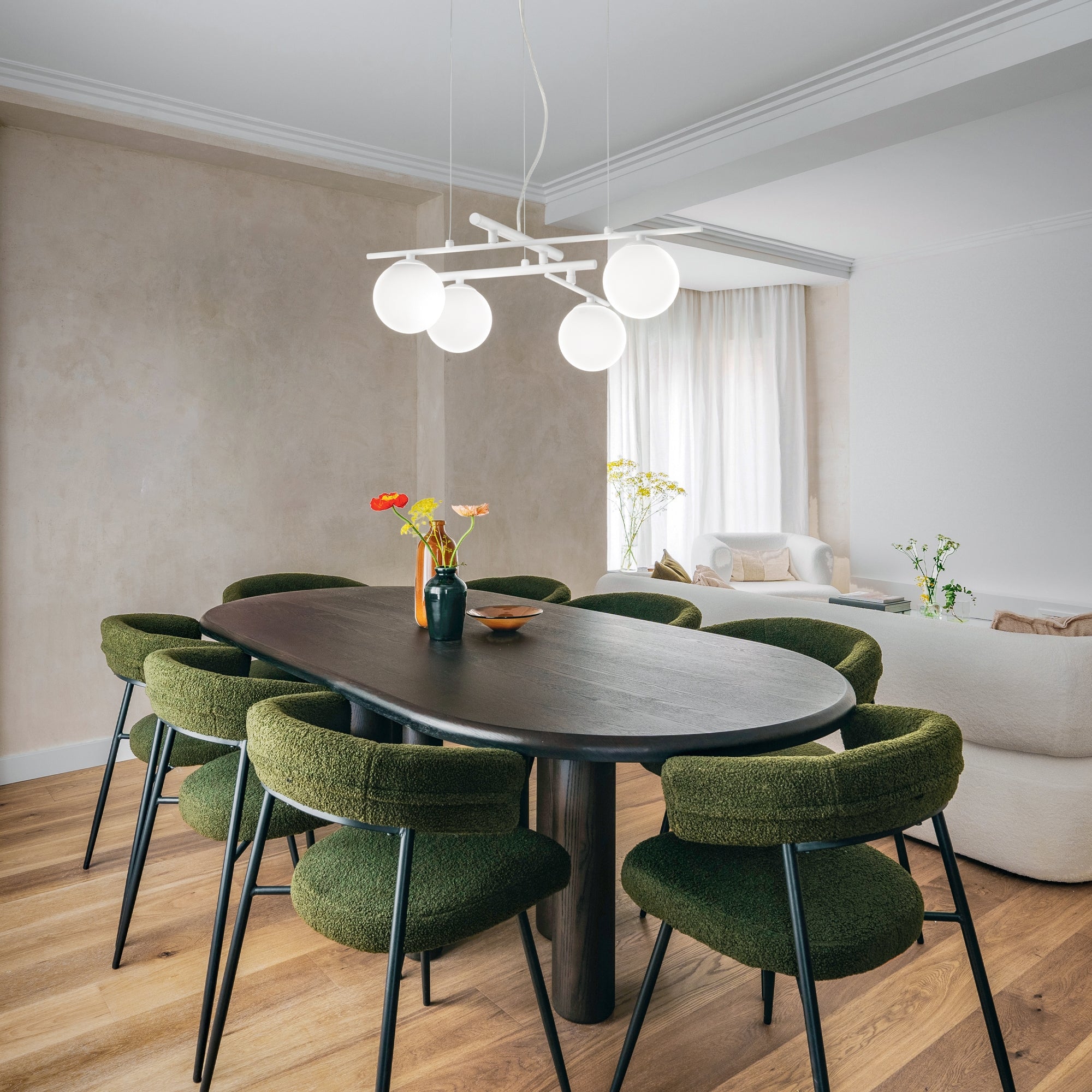 Lampadario Sfere in Vetro a Bracci Orientabili Atlas SP4