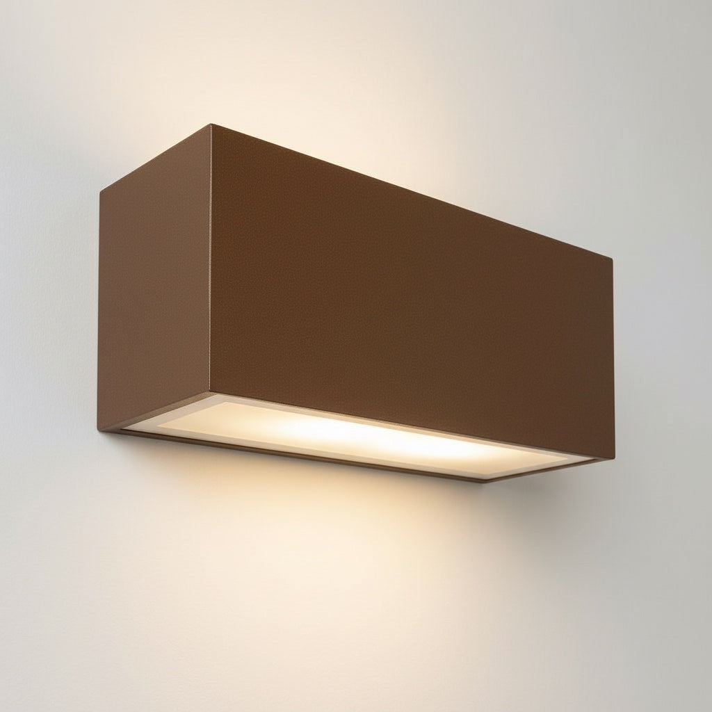 Applique Esterno Rettangolare E27 Effetto Corten IP54 Diamantlux TAORMINA-R