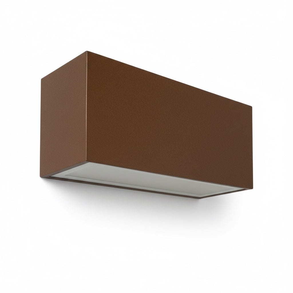 Applique Esterno Rettangolare E27 Effetto Corten IP54 Diamantlux TAORMINA-R