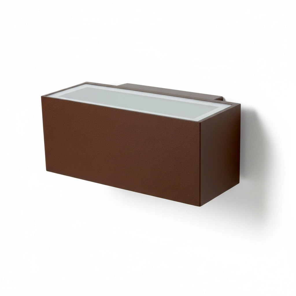 Applique Esterno Rettangolare E27 Effetto Corten IP54 Diamantlux TAORMINA-R