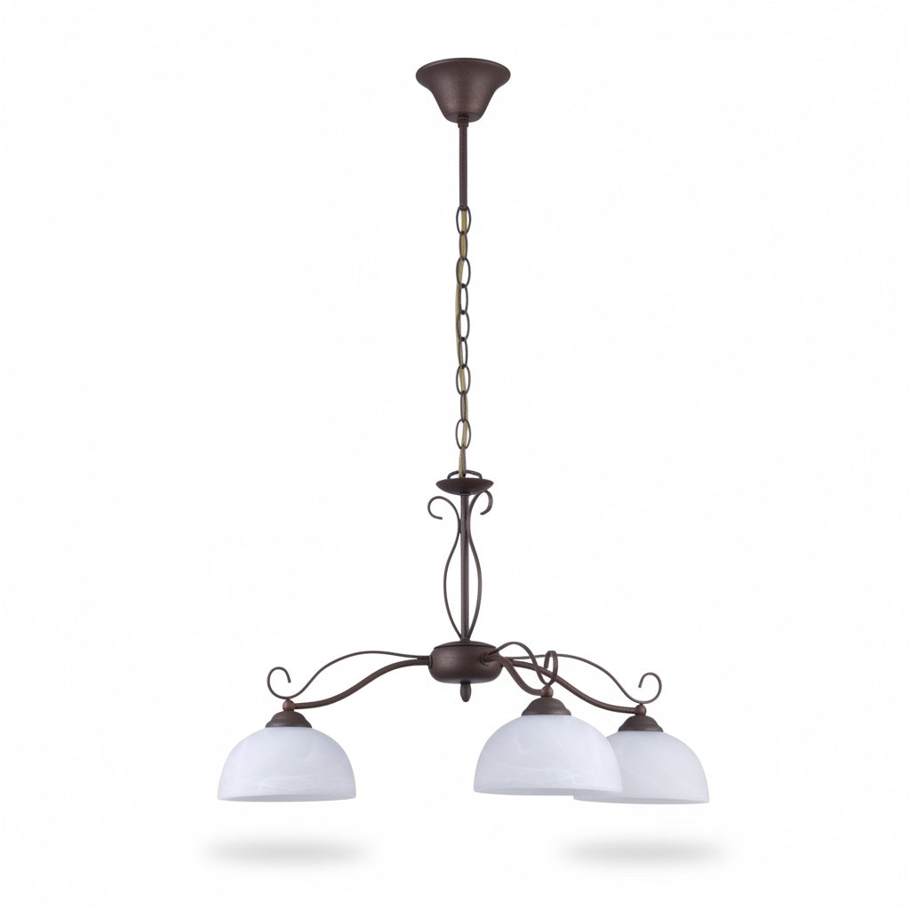 Lampadario Classico 3 Luci Vetro Alabastro ANITA/3 DIAMANTLUX