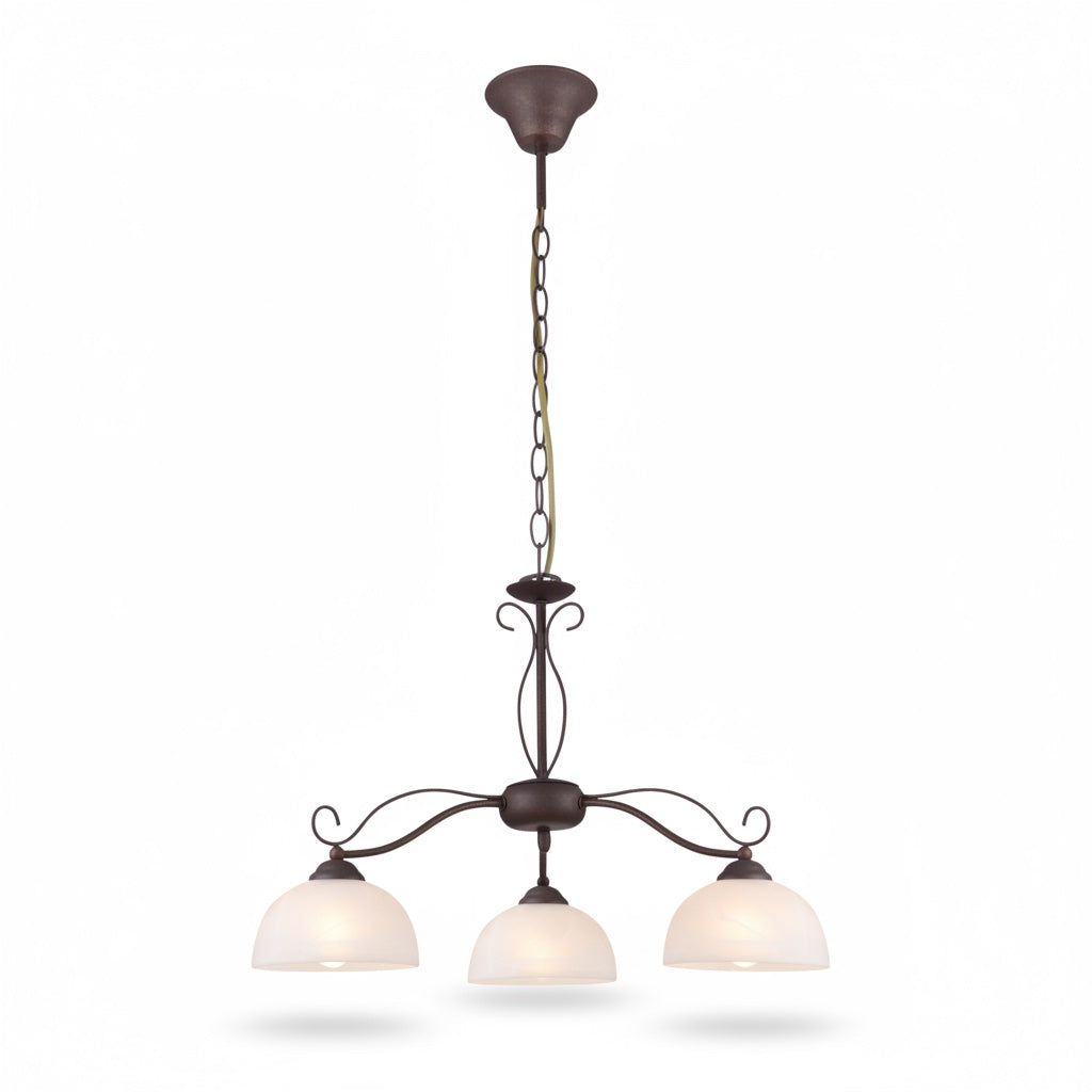 Lampadario Classico 3 Luci Vetro Alabastro ANITA/3 DIAMANTLUX