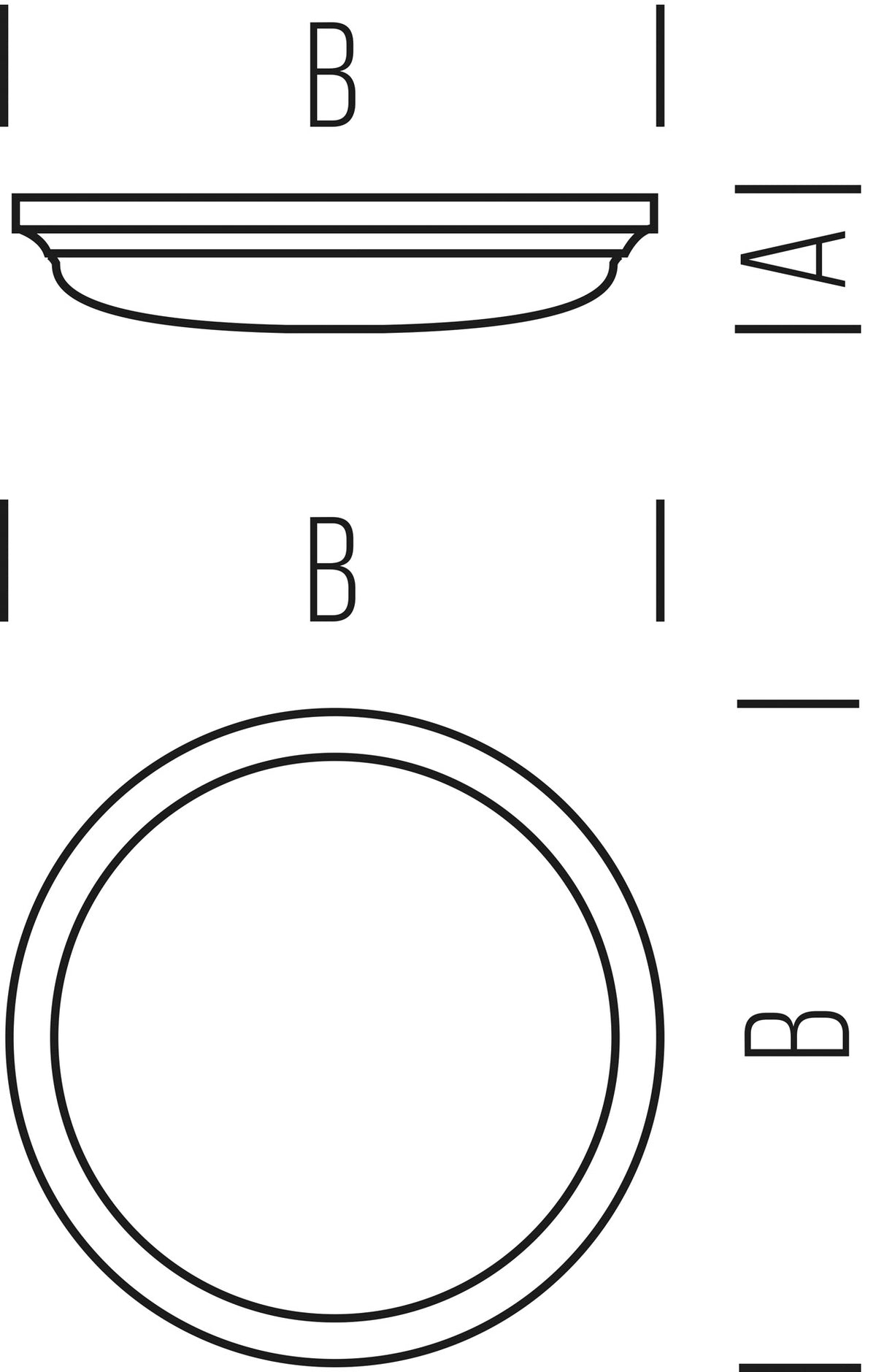 Plafoniera LED Tonda IP44 IK10 12W o 20W in Policarbonato per Bagni, Garage e Scale – schema con dimensioni