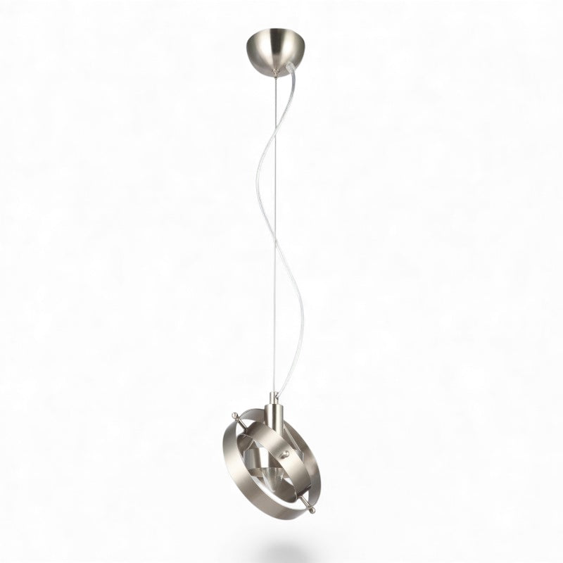 Lampada Sospensione 3 Cerchi Metallo Nickel Moderno Ø17 cm - Diamantlux 4181-1P