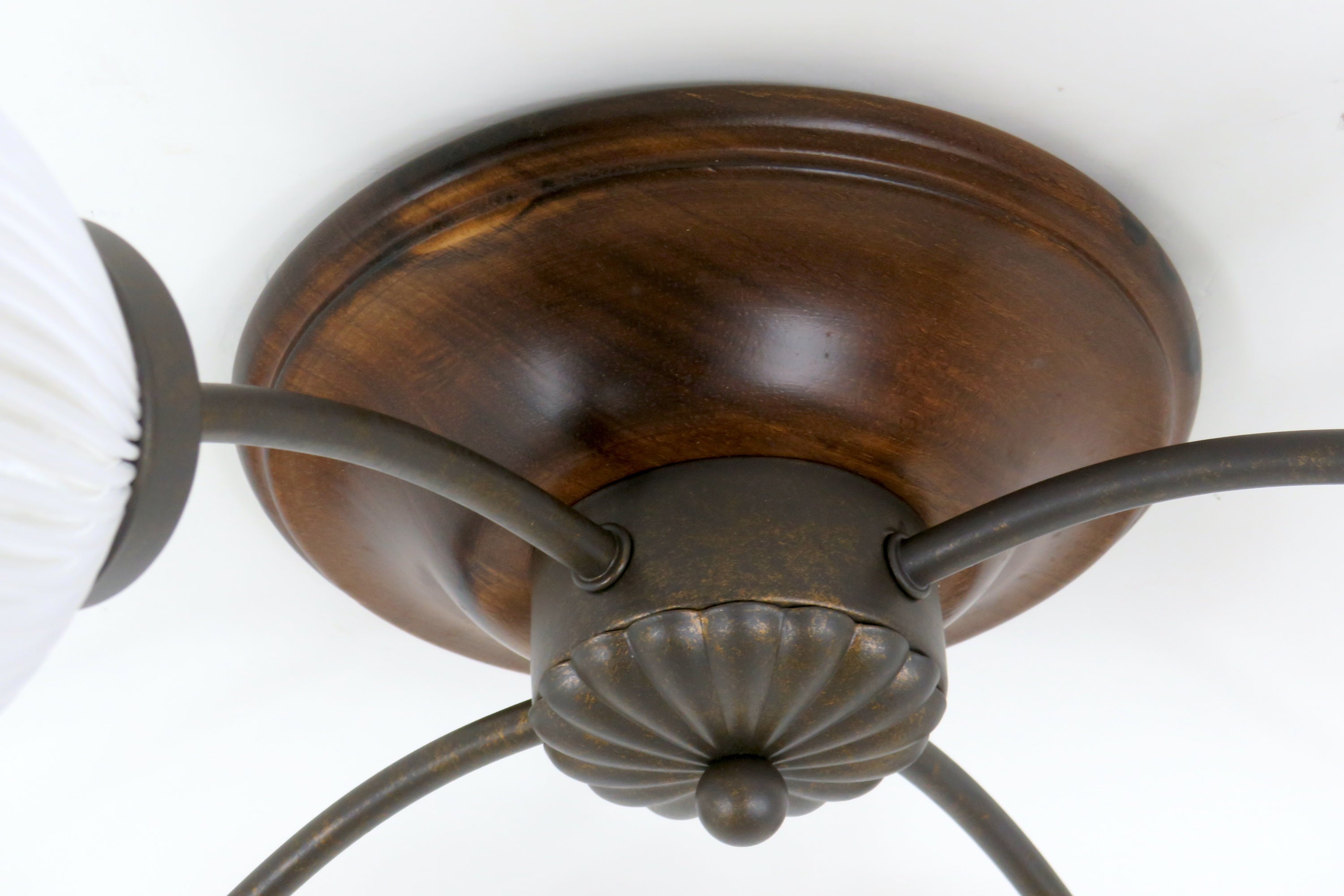 Plafoniere in Legno Rustico 4 Luci E14 Metallo e PETG Diamantlux LUISA-P4