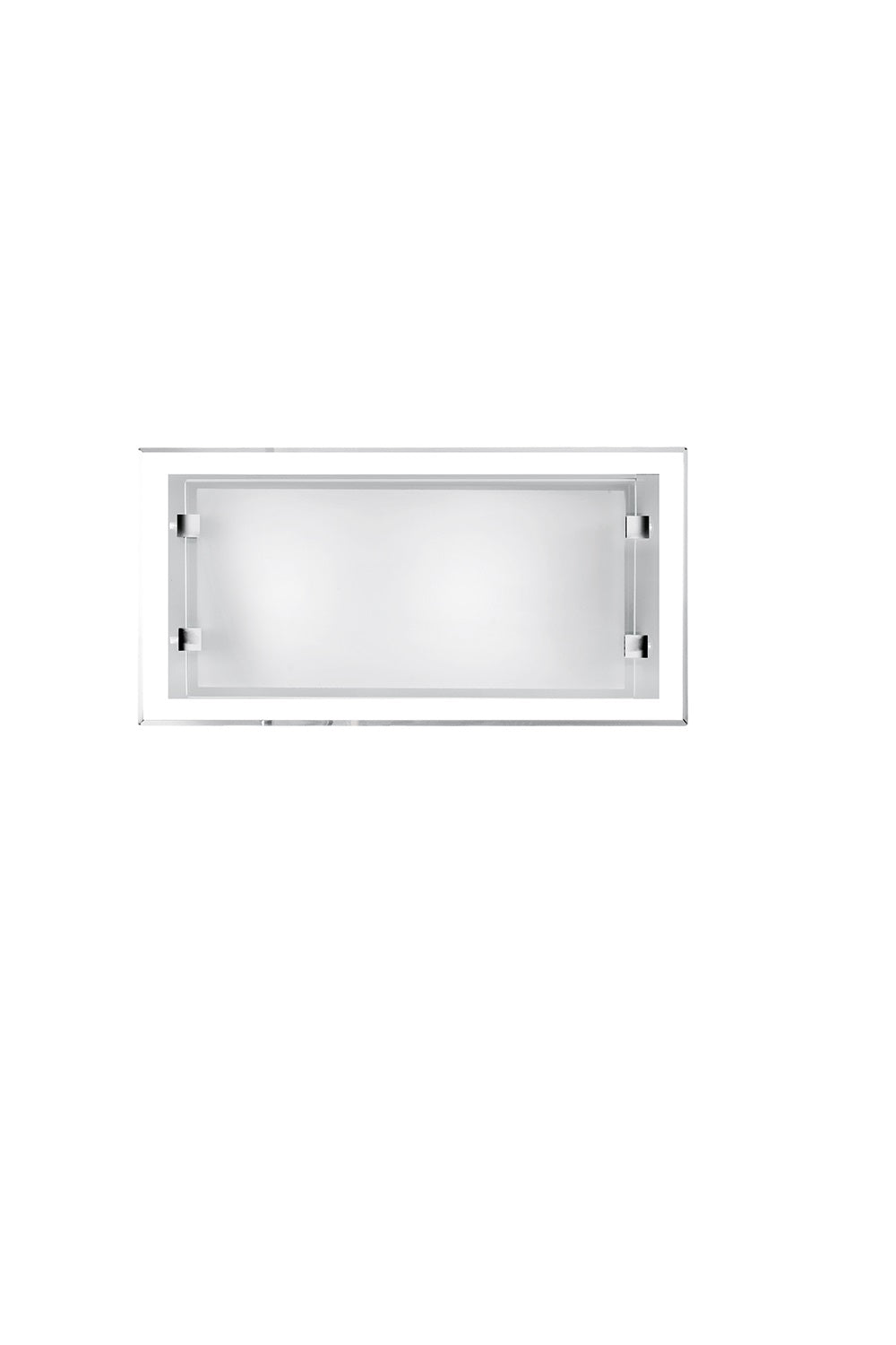 Applique da Parete 2 Luci in Vetro Bianco e Cromo Perenz Frame 5743 B Bianco