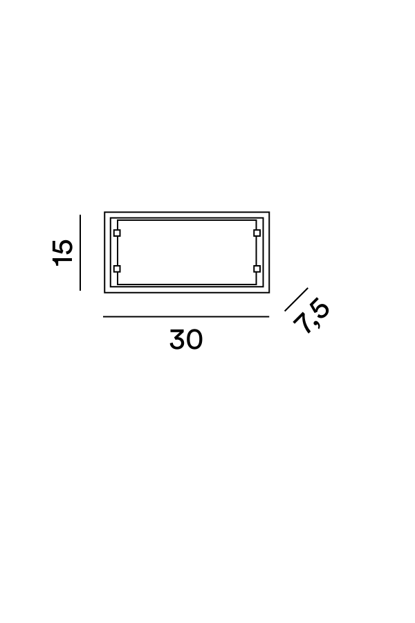 Disegno tecnico quotato applique Perenz Frame 5743