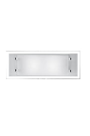 Applique da Parete 2 Luci Grande in Vetro Bianco e Cromo Perenz Frame 5745 B Bianco