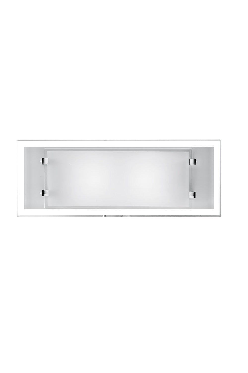 Applique da Parete 2 Luci Grande in Vetro Bianco e Cromo Perenz Frame 5745 B Bianco