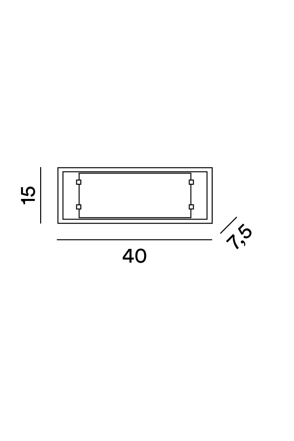 Disegno tecnico quotato applique Perenz Frame 5745