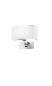 Applique con Paralume in Tessuto Cromo Spazzolato Perenz Para Hotel 5880 CR Cromo spazzolato