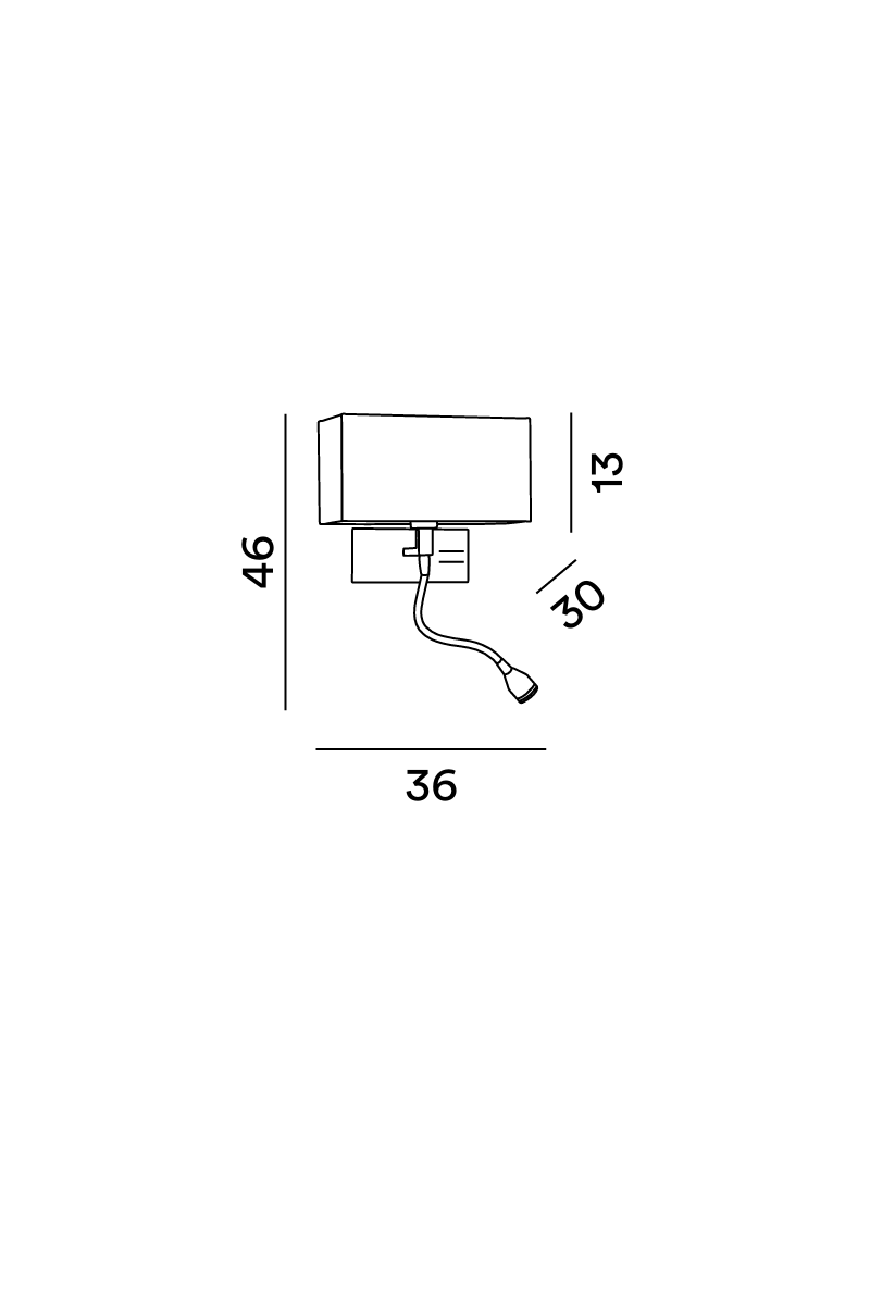 Disegno tecnico quotato applique Perenz Para Hotel 5882