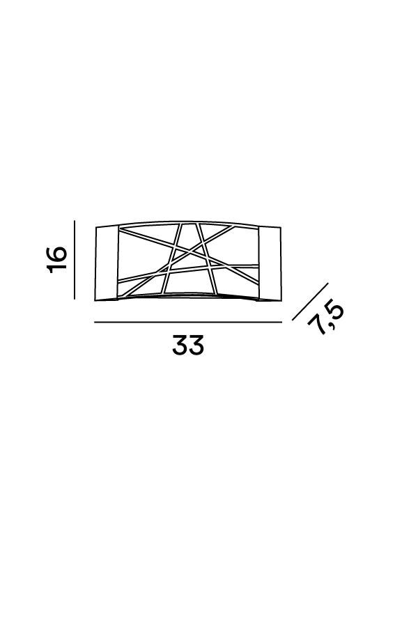 Disegno tecnico quotato applique Perenz Fish 5944
