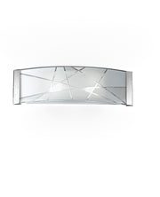 Applique 2 Luci in Vetro Bianco Inciso con Finiture Cromo Perenz Fish 5946 Bianco